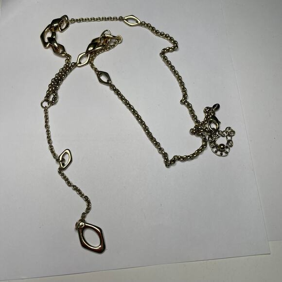 Chico's long necklace gold tone y-drop y drop signed costume jewelry - Picture 6 of 13